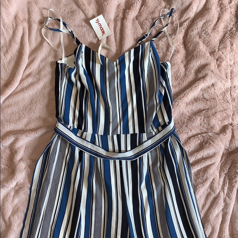 Blue White Striped Pant Jumper